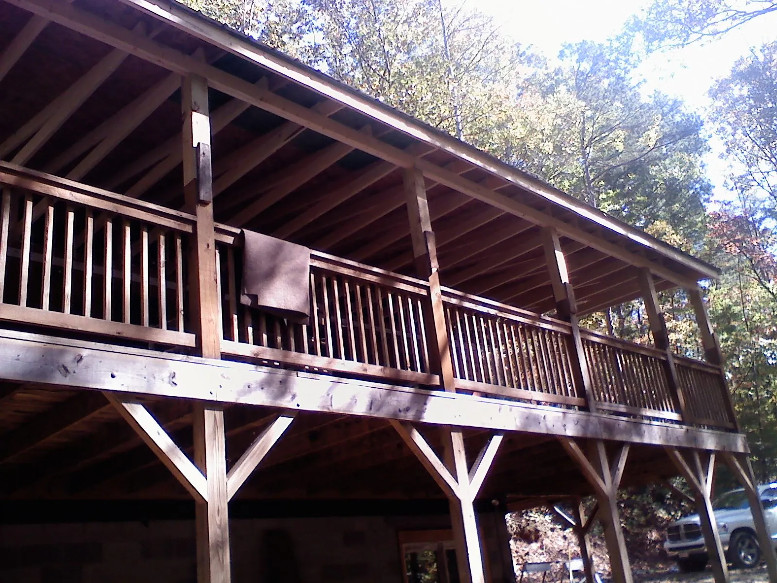 Timber framing under a new elevated porch and deck — Roof Leak Repair in Canonsburg by Roofing Brothers